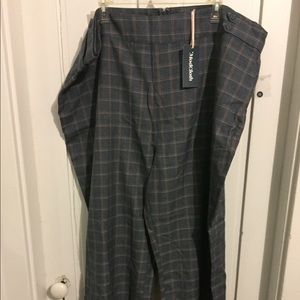 Put Fab First Modcloth Wide Leg Blue Plaid 24